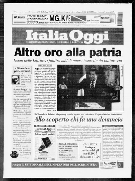 Italia oggi : quotidiano di economia finanza e politica